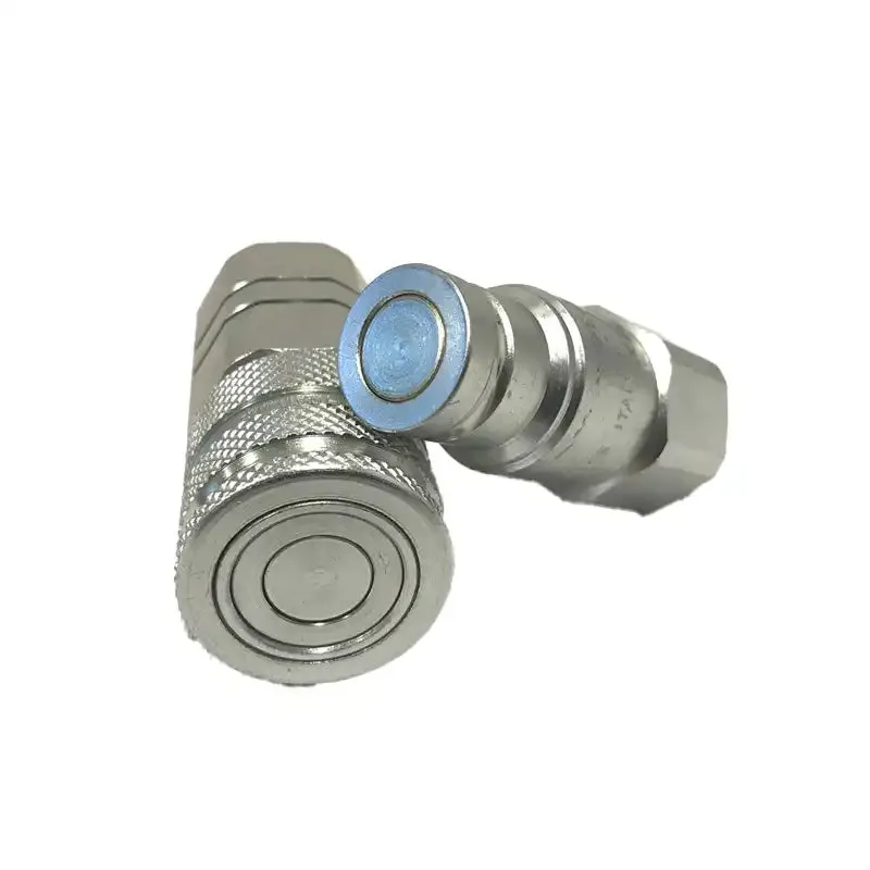 3/4' SAE - 5/8' Body Flat Face High Flow Hydraulic Quick Disconnect Coupler For Bobcat Kubota CASE JCB Thomas Gehl Volvo ASV Skid Steers