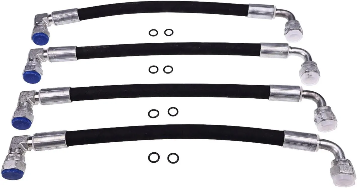 4PCS Hydraulic Hose AW29374 Compatible with John Deere D120 H120 H130 H160 H165 120E 120R 200X 200CX 210 300 300X 300CX 300E 300R 400E 400X 400CX 410 419 420 430 512 Front Loaders