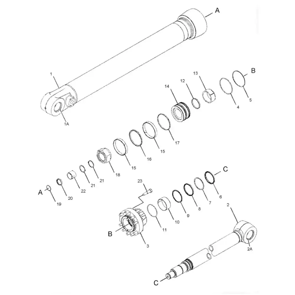 Bucket cylinder assembly with pipeline 370-6692 For CAT 349D2 L 349D2 352F 352F-VG 345B II 349E L