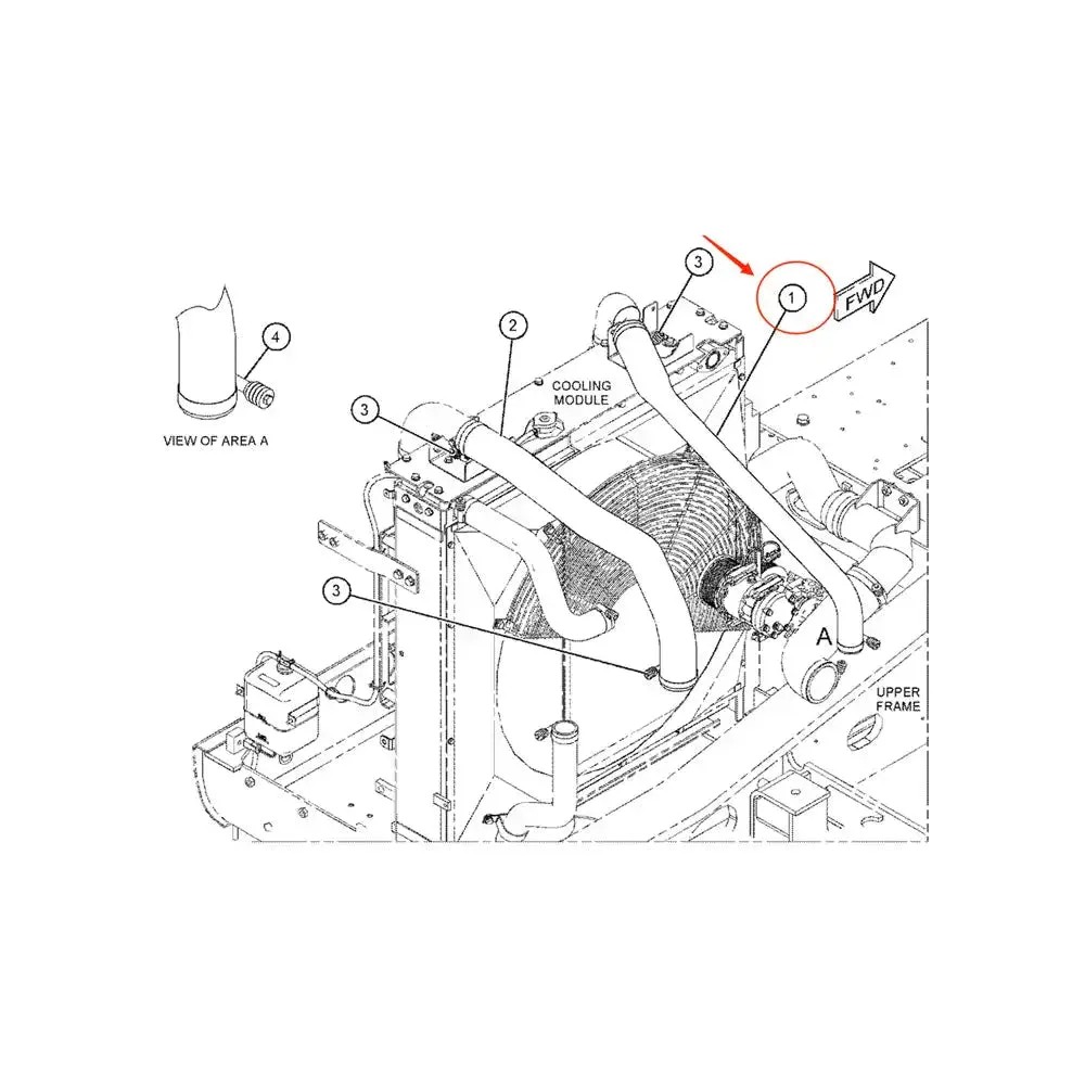Cooling Hose 457-4096 for Caterpillar CAT 326D2 329D2 E329D2 330D2 Excavator C7.1 Engine