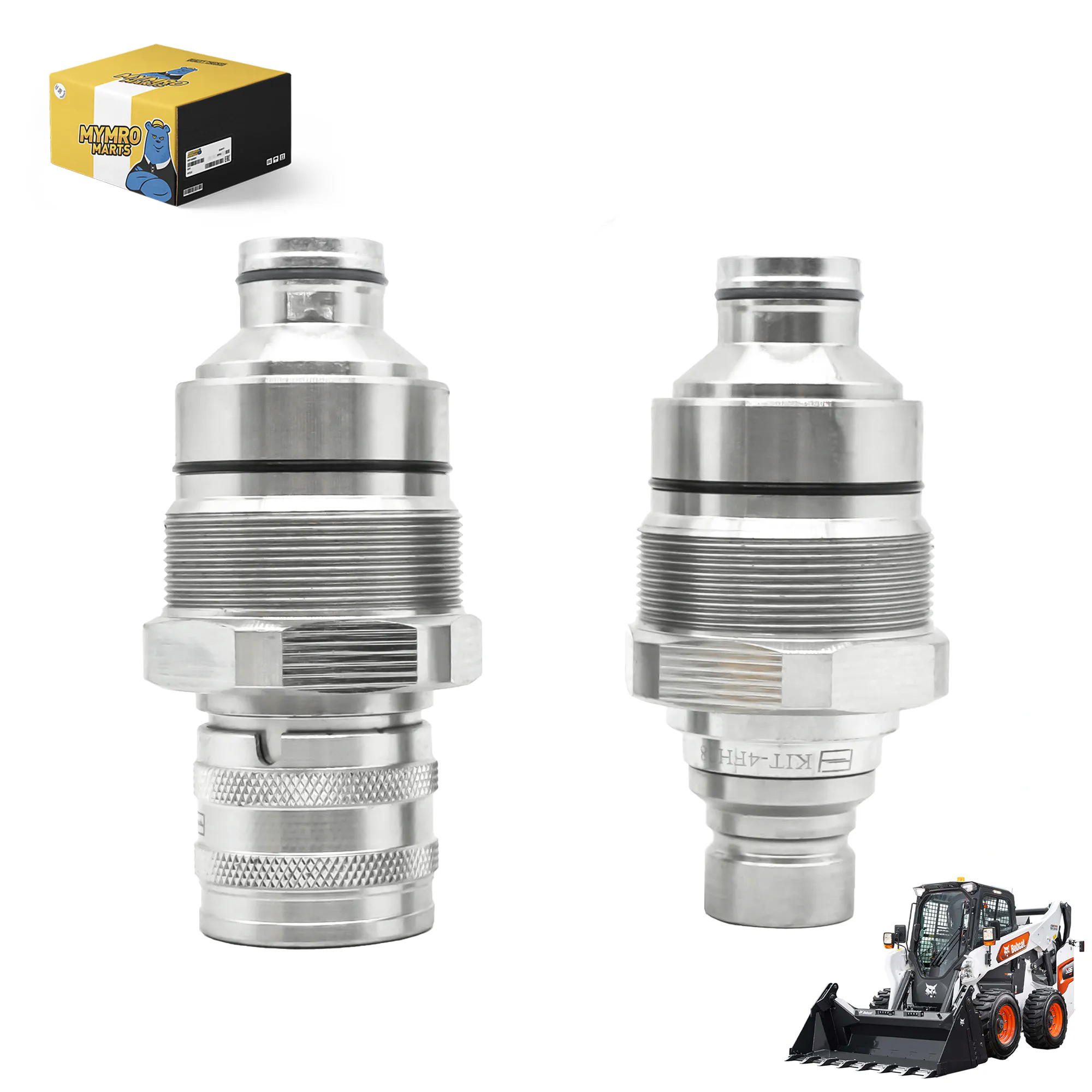 Male Female Flat Face Coupler Kit 7246799 7246802 for Bobcat 753 763 773 863 883 A220 A300 A770