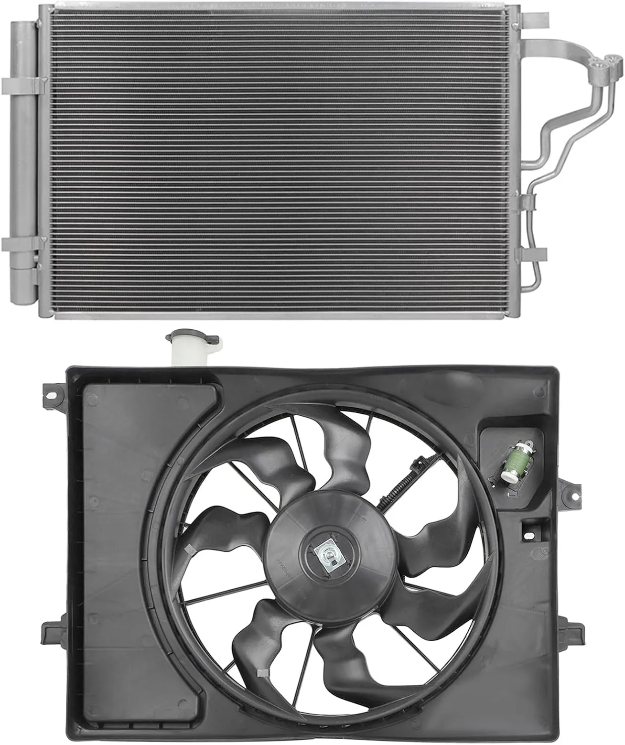 4519 Cooling Fan Assembly A/C Condenser for 2014-2016 Hyundai Elantra, 2014 Elantra Coupe, 2016-2017 Elantra GT, 2015-2016 Kia Forte