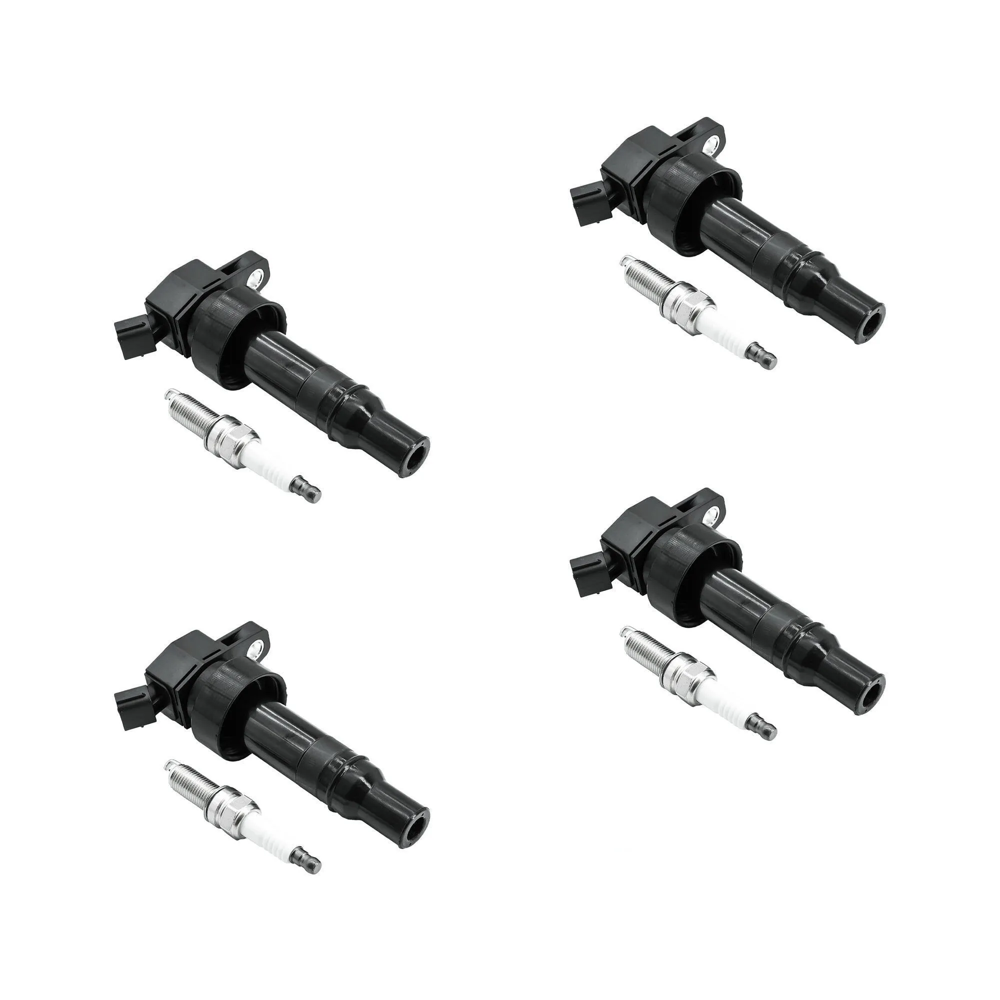 4PCS Ignition Coil UF652 273012B100 C1803 GN10634 5C1860 & Double Iridium Spark Plug 93815 for 2012-2020 HYUNDAI Accent,2012-2017 HYUNDAI Veloster