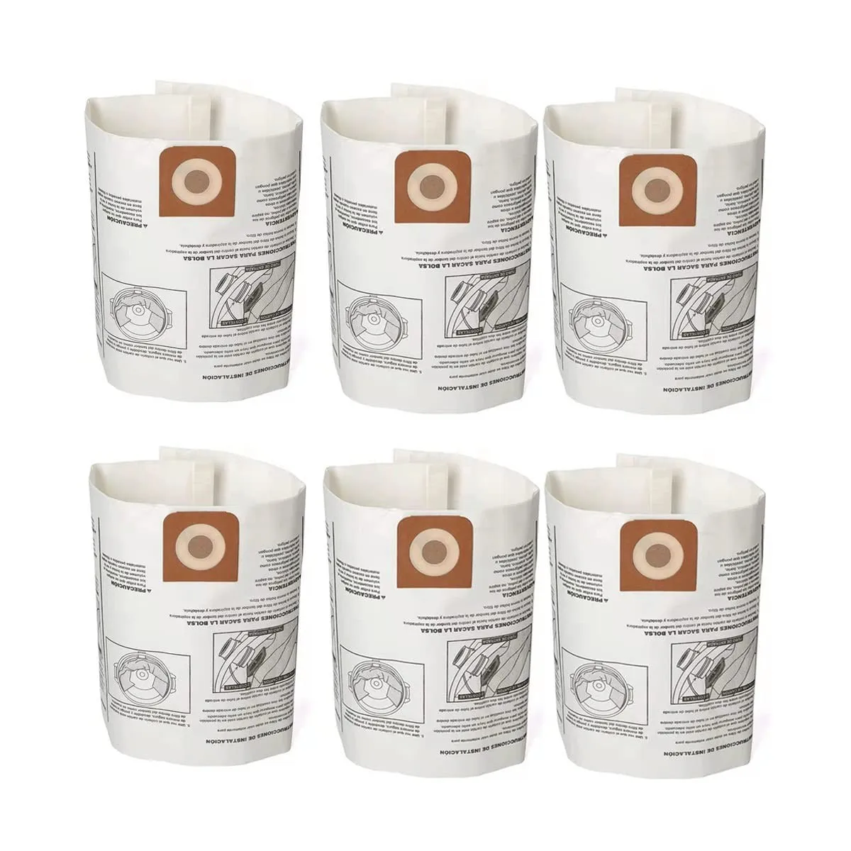 6 Pieces Wet Dry Vacuum Dust Bag 38749 for Craftsman 16 To 20 Gallon Shop Vac Ridgid