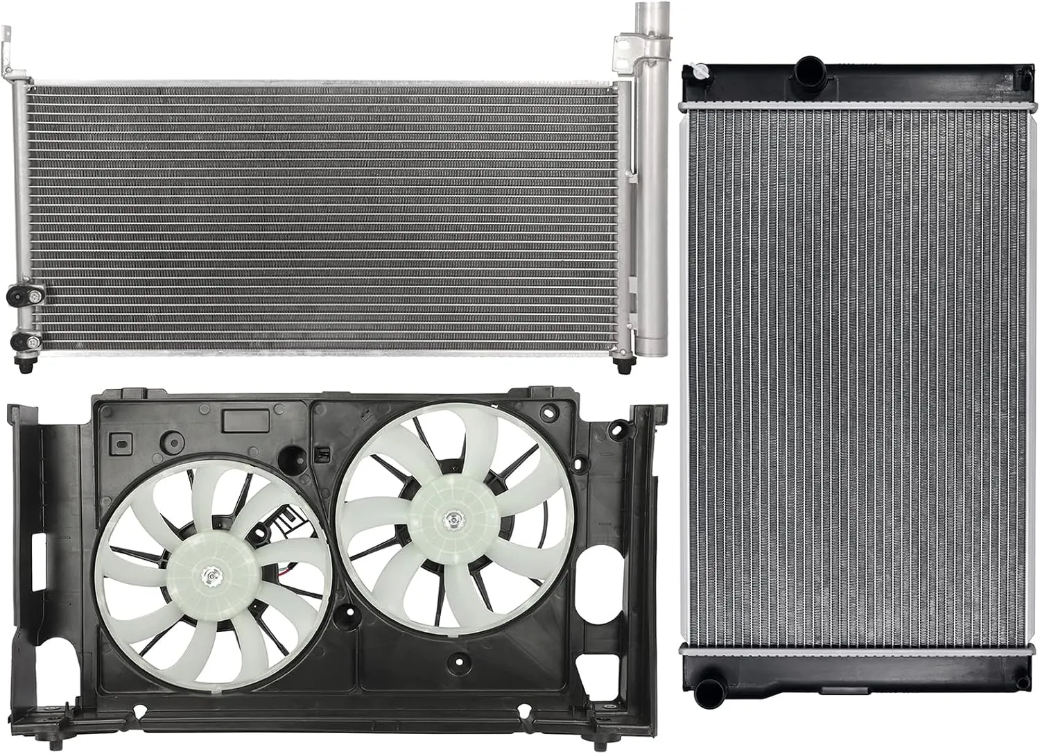 Cooling Fan*1 + Radiator*1 + Condenser*1 Replacement for 2011-2017 Lexus CT200h, 2010-2015 Toyota Prius, 2012-2016 Toyota Prius V