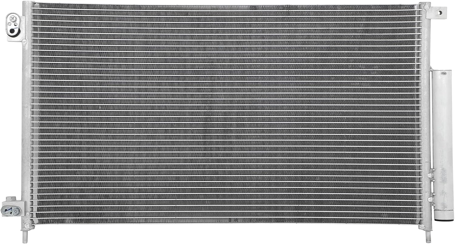 AC Condenser Compatible with 2003-2007 Honda Accord EX/LX (Coupe/Sedan 2-Door & 4-Door) – Radiator Cooling Fan Assembly, Replacement 3086C, CN 3086PFC, CN3086PFC, 7-3086