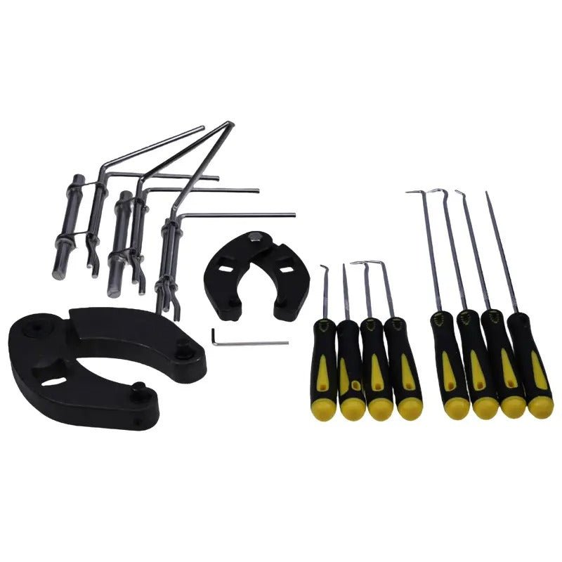Adjustable Gland Nut Universal Hydraulic Cylinder Spanner Wrench 1266 7463 & Piston Rod Seal U-cup Installation Tool Kit Set J05321 for Most Farm