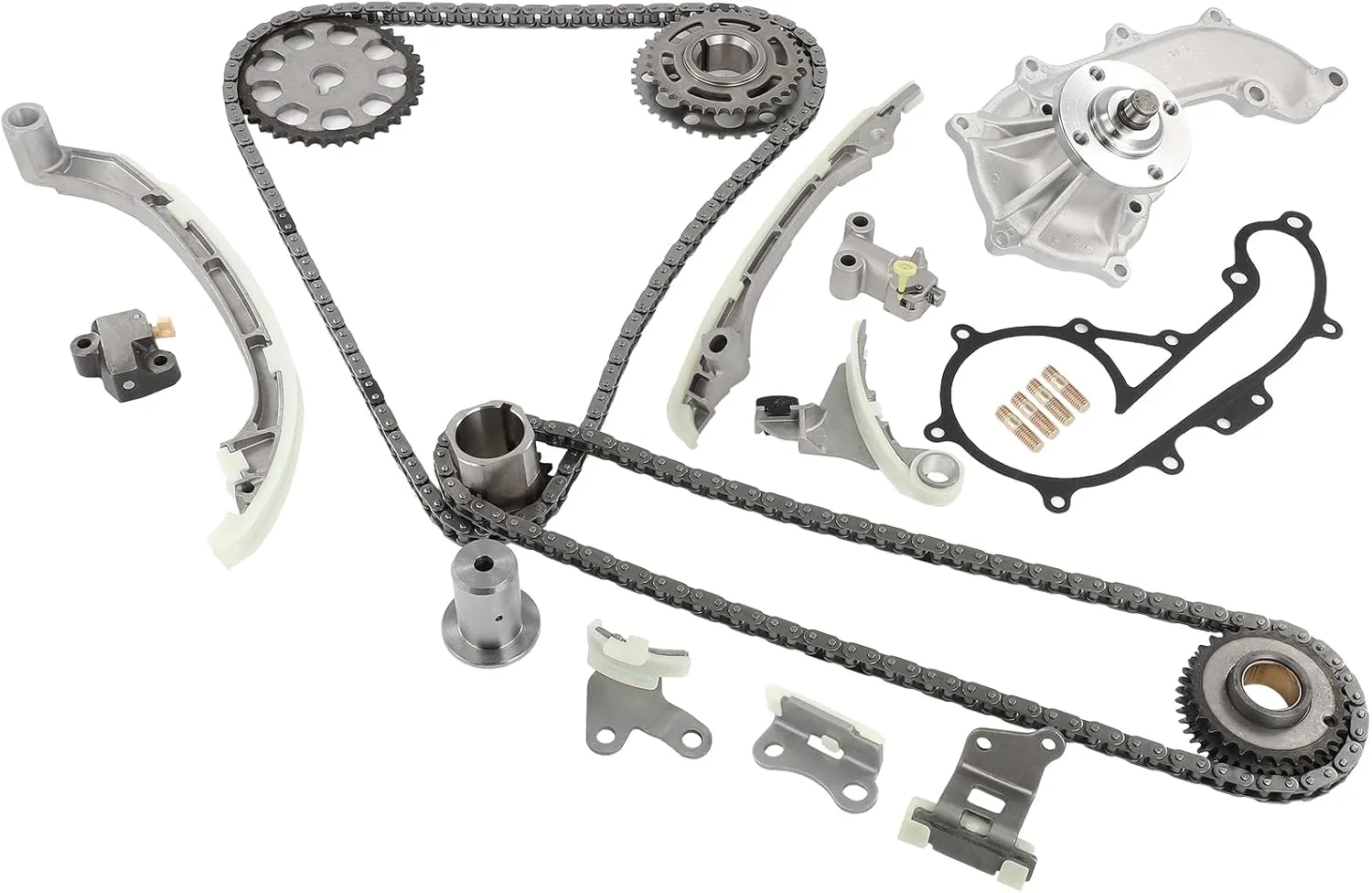 Engine Timing Chain Kit Compatible with 2005-2015 Toyota Tacoma & 2010 Toyota 4Runner – OE 13063-75011, 13506-75070
