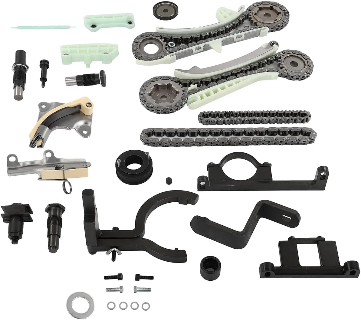 Engine Timing Chain Kit for Ford Explorer Sport (2001-2011) & Ford Ranger – OE 1L2Z-6L266-AA, 2L2Z-6306-AA – Includes Jack Shaft Chain, Sprocket, Tensioner & Guide