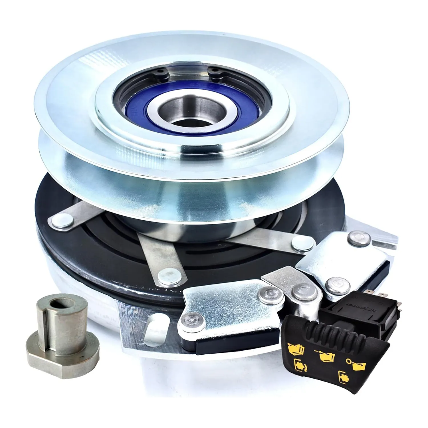 HiTorque 150ftlb (OEM 125) BIGBearing Billet Pulley Clutch AM141536 & 20AMP PTO Switch AM135131 for John Deere X300 X300R X304 X305R X310 X320 X324 X340 X360 X500 X520 X530 X534 X540 X590
