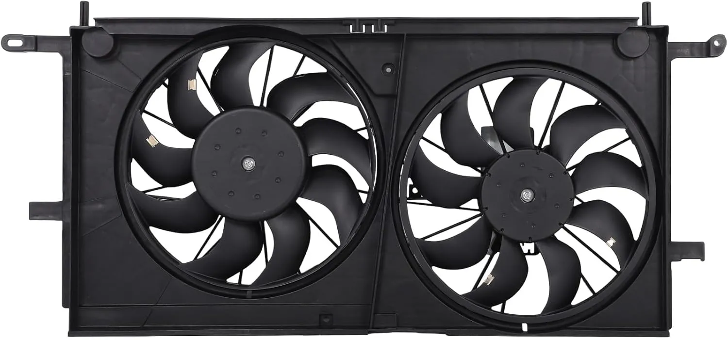 Radiator Cooling Fan Assembly Compatible with Buick Rendezvous 3.4L 2002-2005, Pontiac Aztek/Montana, Chevrolet Venture 3.4L 2001-2005 – Replaces AC Condenser Fan 620770, 620611, 620-611, GM3115136