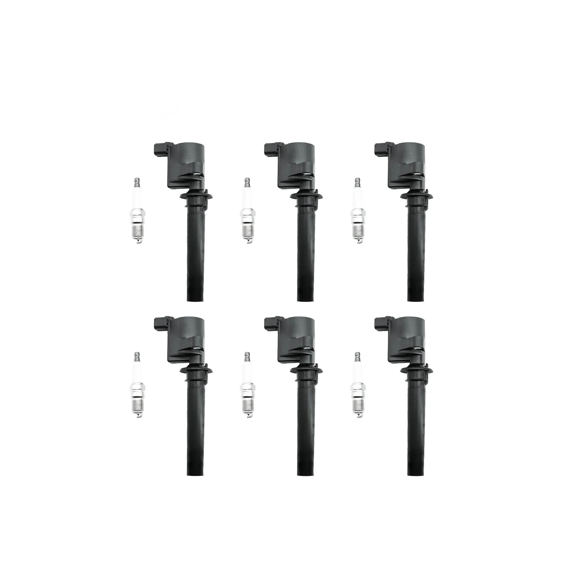 Set of 6 Ignition Coil Pack DG513/DG500 FD502 UF406 and Spark Plugs SP493 Compatible with Mazda 2001–2011 SUV Tribute with Engine V6 3.0L
