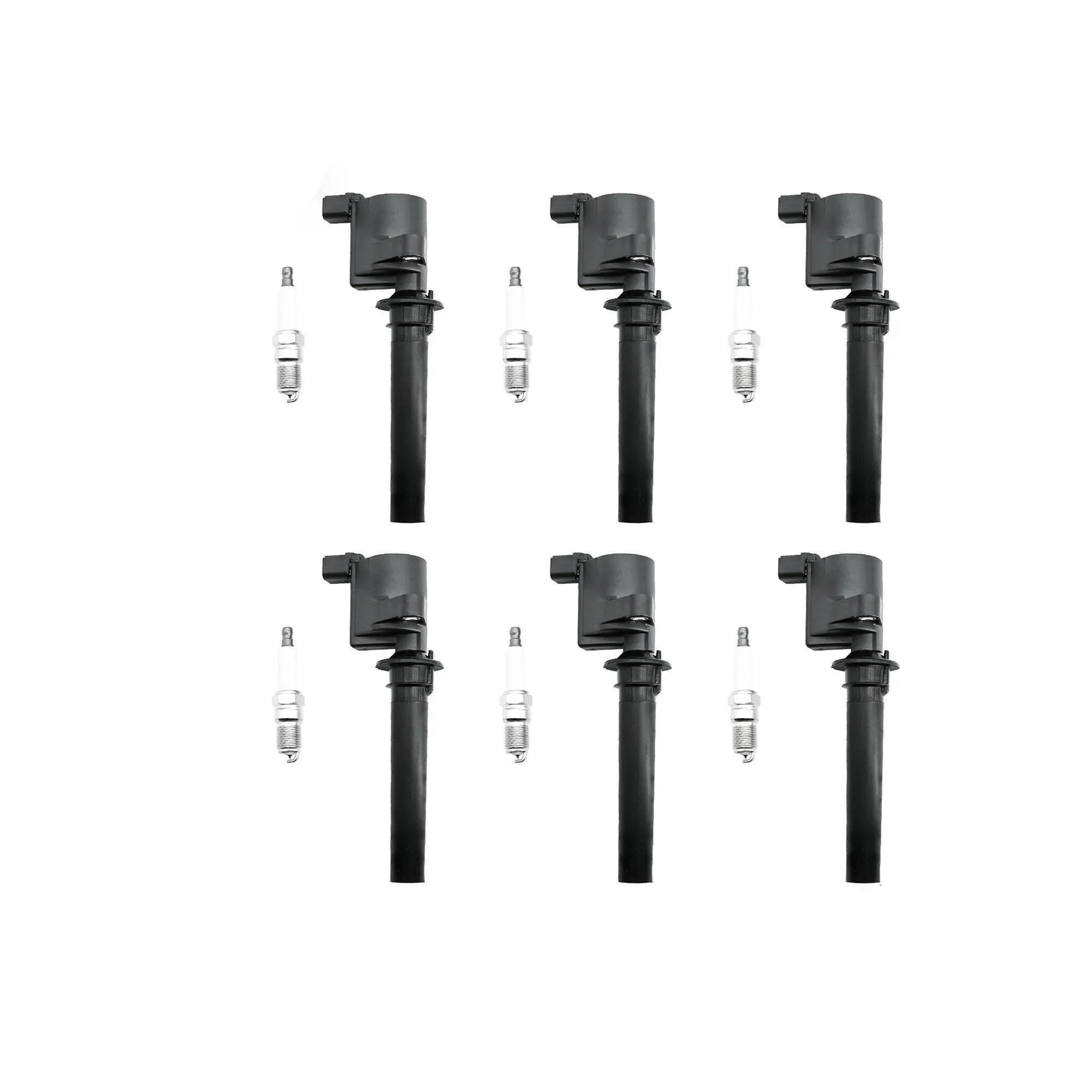 Set of 6 Ignition Coil Pack DG513/DG500 FD502 UF406 and Spark Plugs SP493 Compatible with Mercury Mariner Montego Sable with Engine V6 3.0L