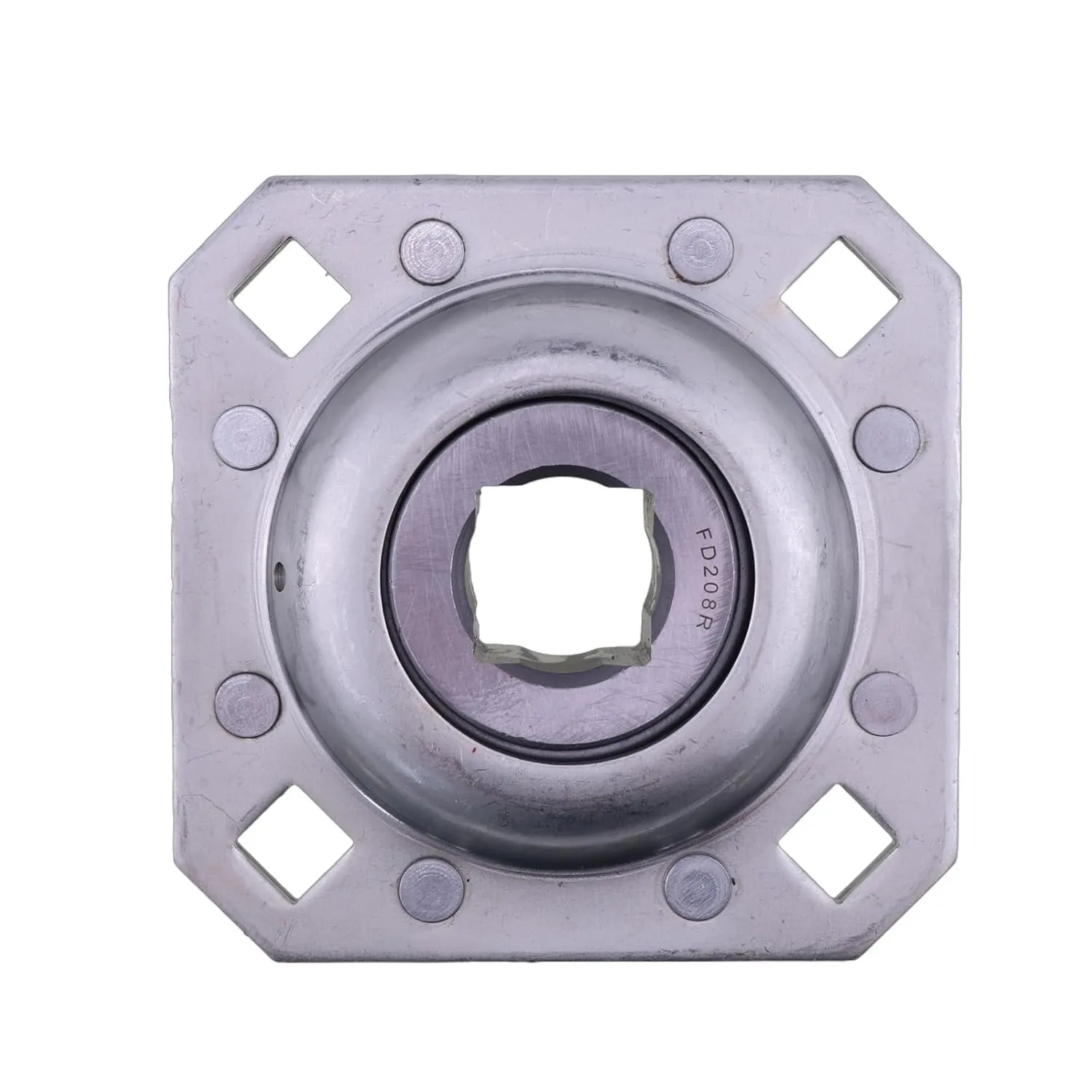1-1/8" Square Disc Harrow Flange Bearing Unit FD208R1 ST208-1N Bolt Holes 0.531" x 0.529" for Farming