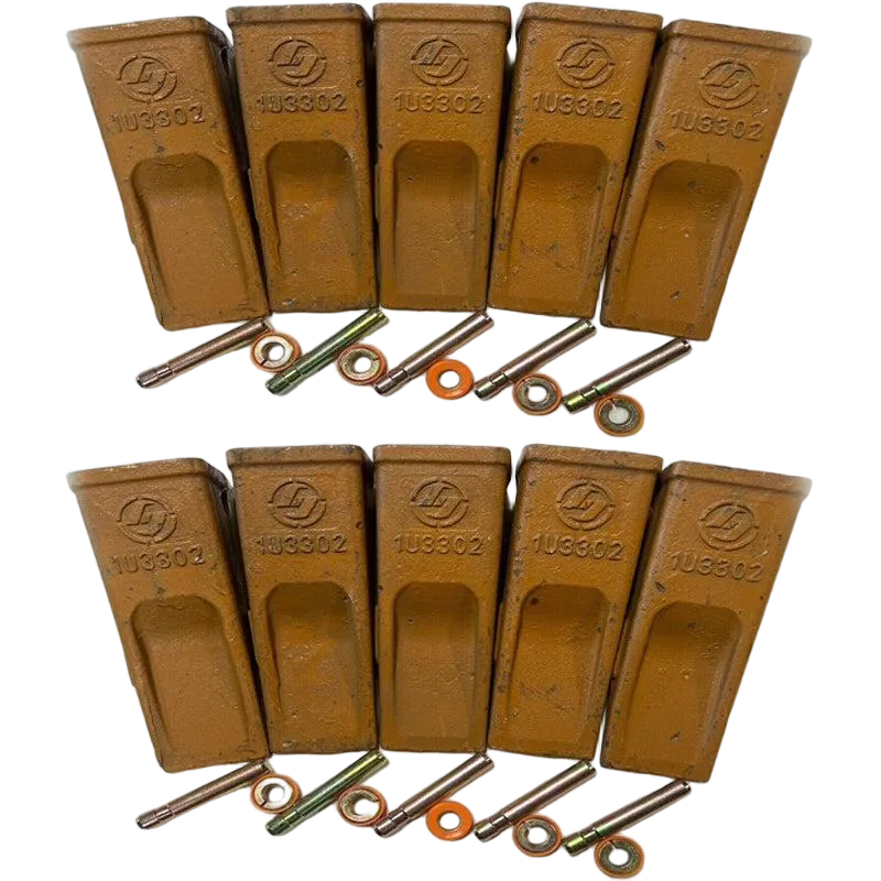 10 Pcs Bucket Teeth 1U-3302 Pins 9J2308 Retainer 8E6259 for Caterpillart CAT Excavator E180 E215 E315